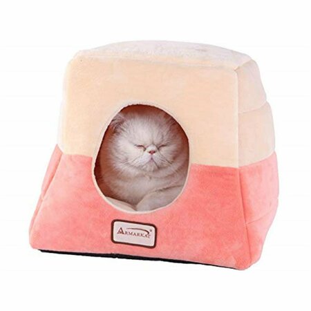 PETPRIDE C07CCS-MH Armarkat Pet Bed Cat Bed 16 x 16 x 14 - Orange & Beige PE169326